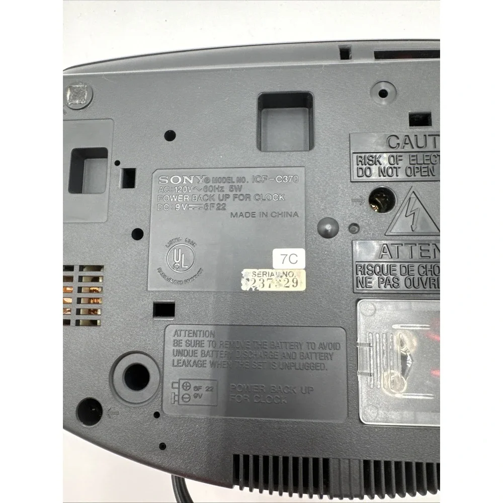 Sony Dream Machine ICF-C370 Alarm Clock-AM/FM‎ Tested Working